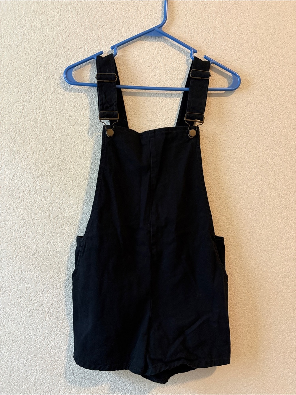ASOS Black Short Denim Overalls Romper